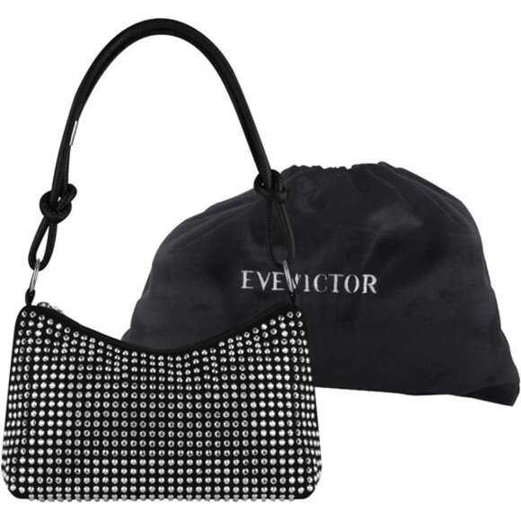 Sparkly Rhinestone Clutch Purse Bling Evening Shoulder Crossbody Bag for Party - Picture 6 of 7